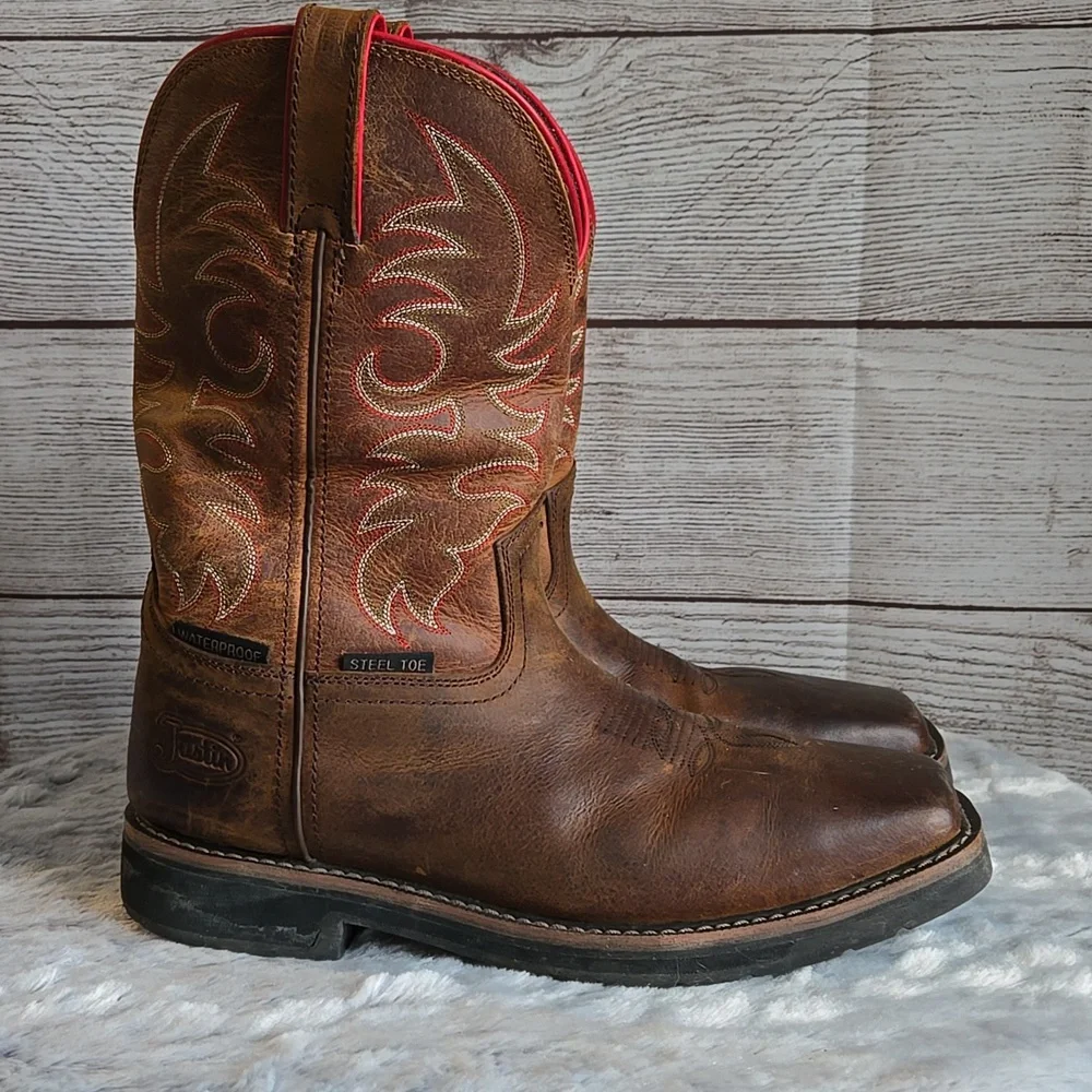 Justin Steeltoe Waterproof Boots, Mens Size 10.5EE